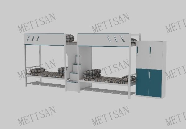 雙人上下鋪床（步梯款）+四門(mén)儲(chǔ)物柜